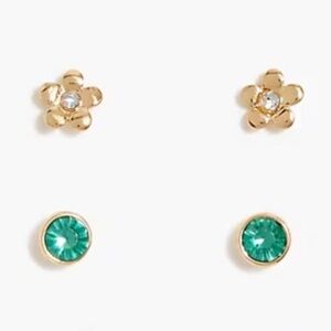 NWT Crewcuts Girls' clover earrings two-pack
